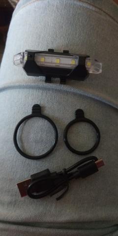 Luz de posição bicicleta sinalizador bike recarregável - Foto 3