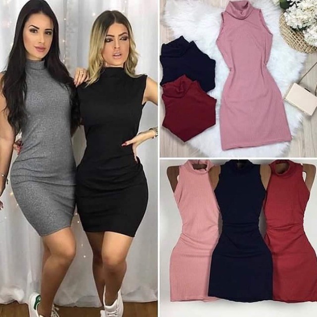 Vestido mid regata, malha canelada blogueira - Foto 5