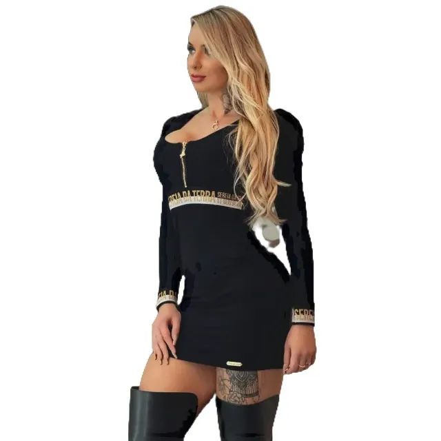 Vestido curto sereia da terra manga longa - Foto 2