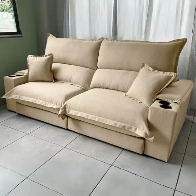 Sofá Retrátil e Reclinável Apogeu_2,50m D33  Molas Ensacadas  Pronta Entrega! - Foto 4