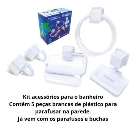Kit Acessórios para Banheiro Branco