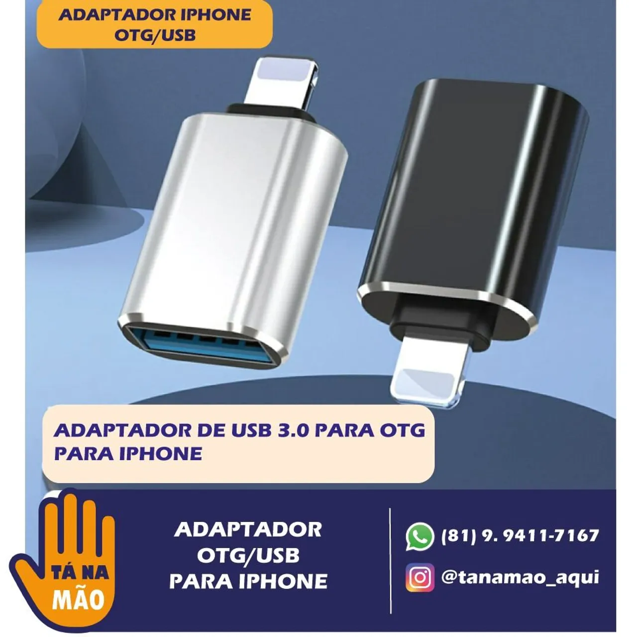 Adaptador USB 3.0 para OTG para iPhone - Novo