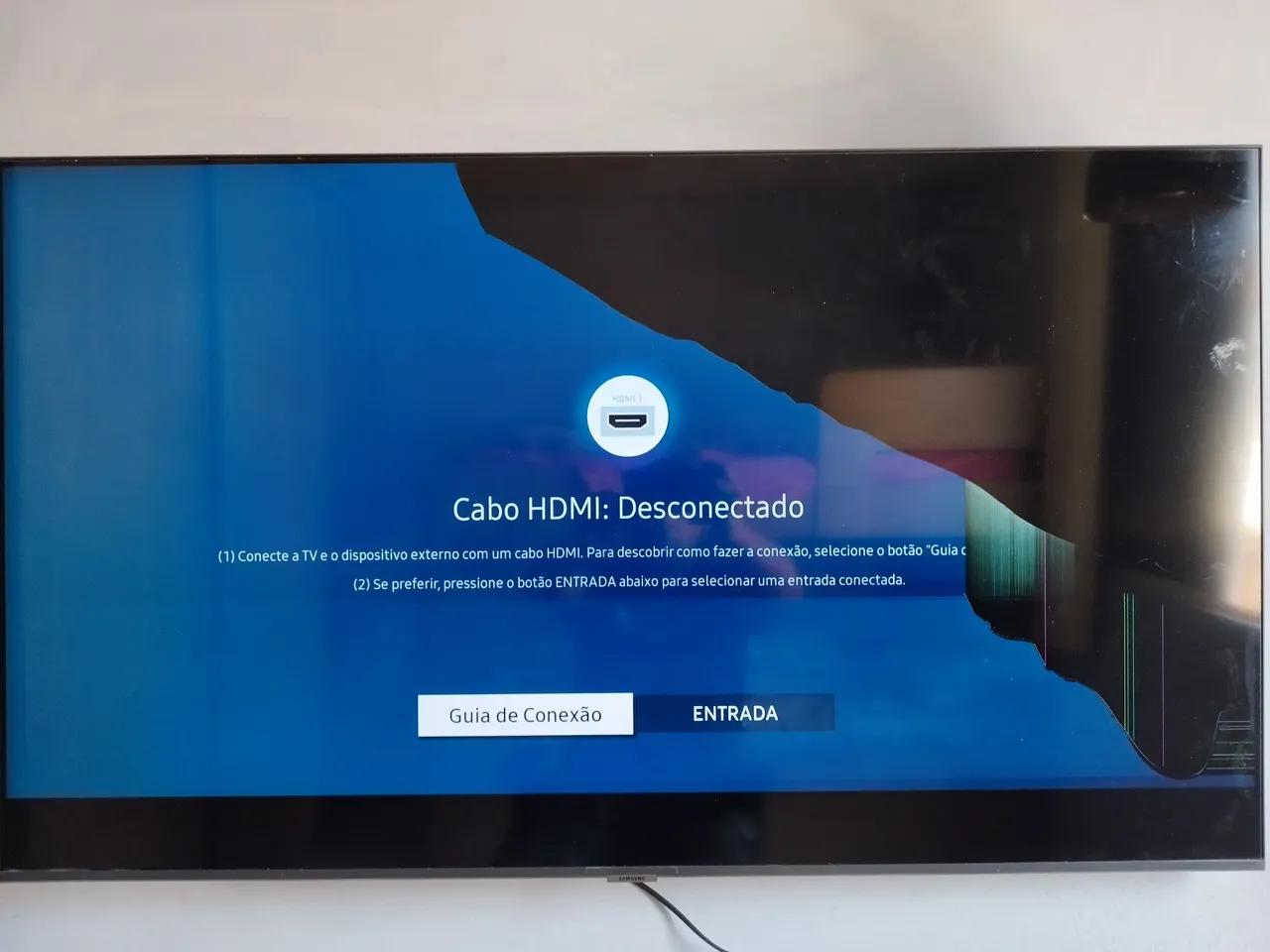 TV Samsung 50 tela trincada