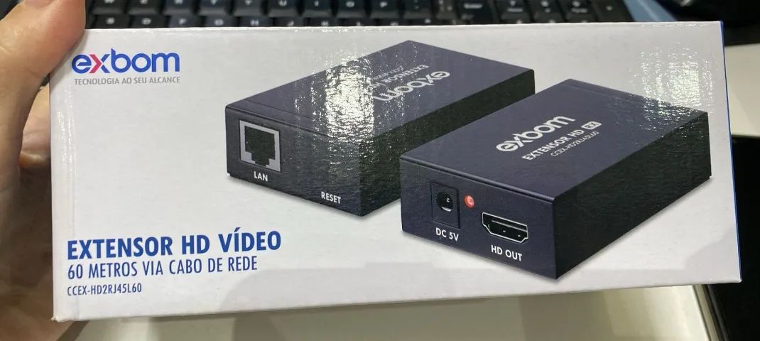 Extensor Hdmi Rj45 60 Metros Cat5e Ou Cat6 Full Hd Exbom Loja Coimbra Computadores Entrega