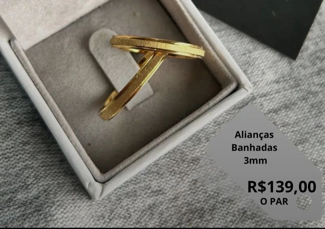 Alianças Banhadas a Ouro - O Par - Foto 2
