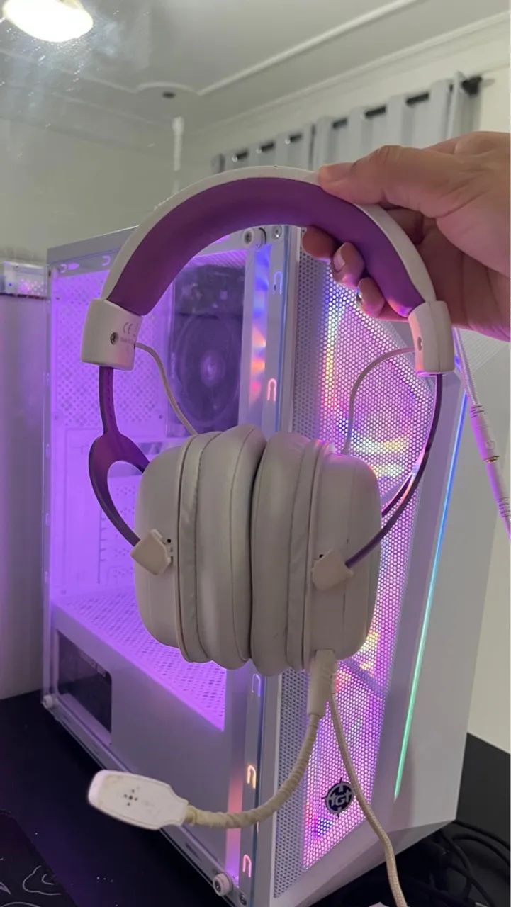 Headset gamer havit roxo e branco  - Foto 2