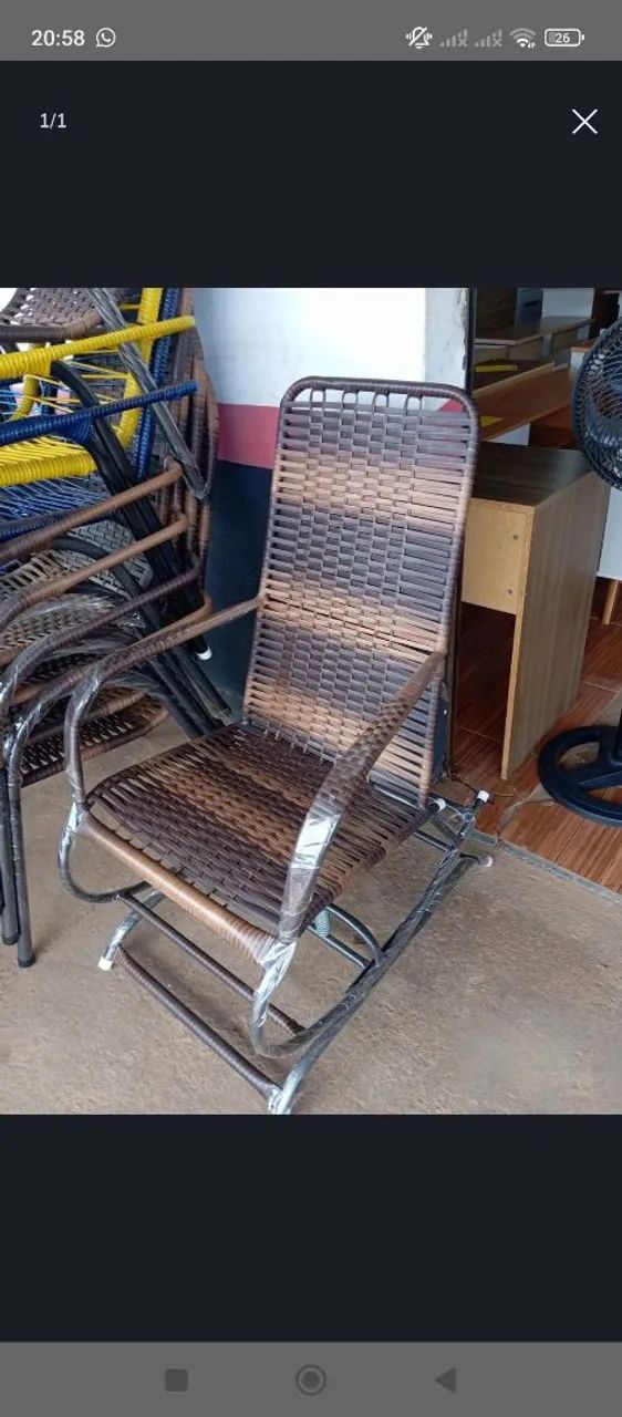 Cadeira de balanço vime 