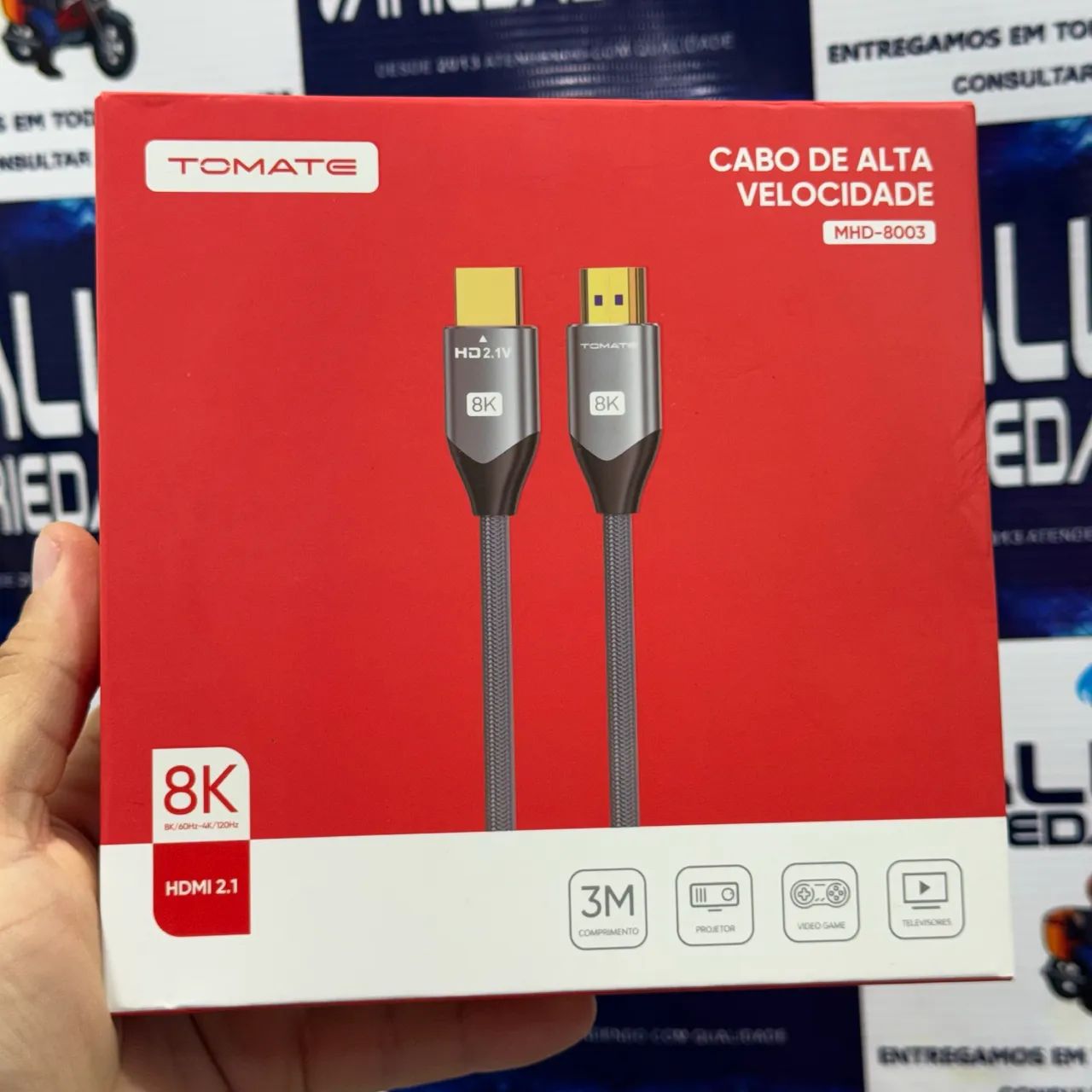 Cabo hdmi 2.1 8K 3 metros 