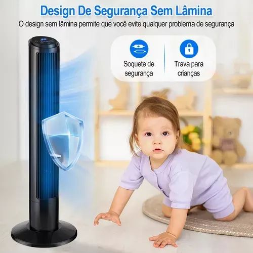 Ventilador De Torre Silencioso 127v Com 2 Modos E 3 Velocidades Antuvi Resfrie Rapidamente - Foto 5