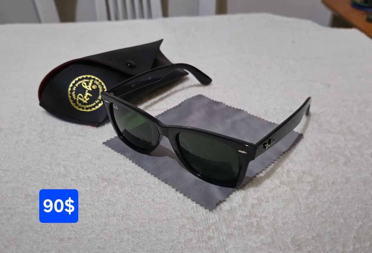 Óculos Rayban Wayfarer premium com lente de cristal 