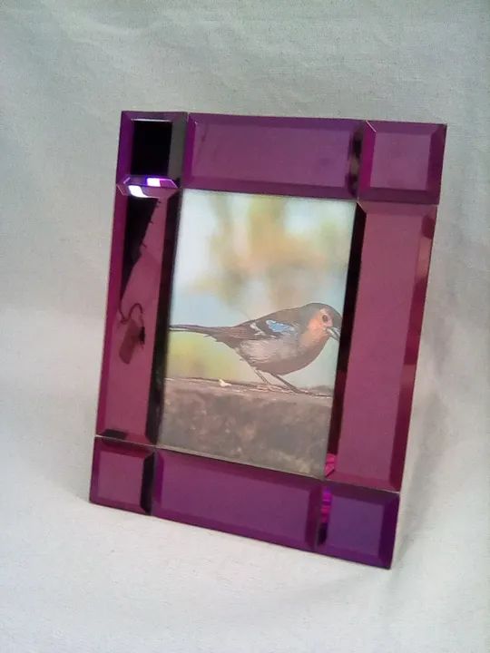 Porta retrato com vidro rosa lapidado - Foto 2