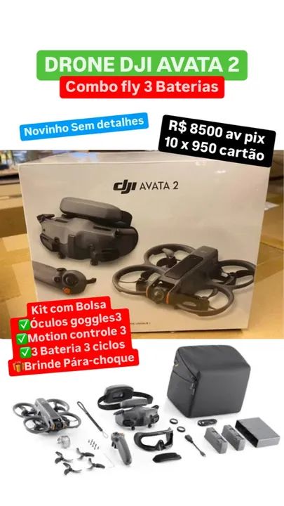 DJI avata 2 kit 3 baterias fiz 2 voos Timóteo Mg