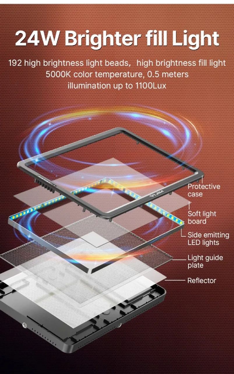 Painel Led Ulanzi/vijim k22 kit completo com suporte de mesa, controle - Foto 6