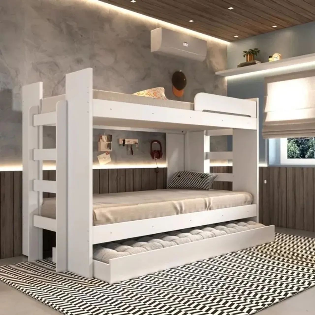 Cama Beliche Reforçada com Auxiliar| Espaço e Praticidade - Foto 2