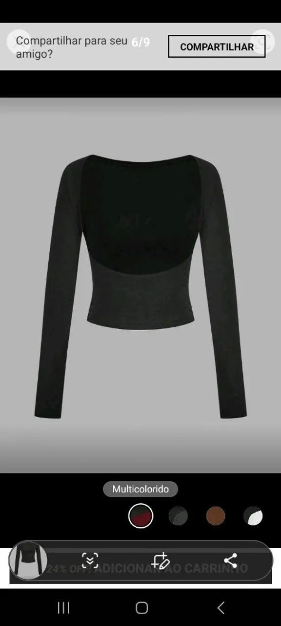Blusa preta com costas a mostra - Foto 2