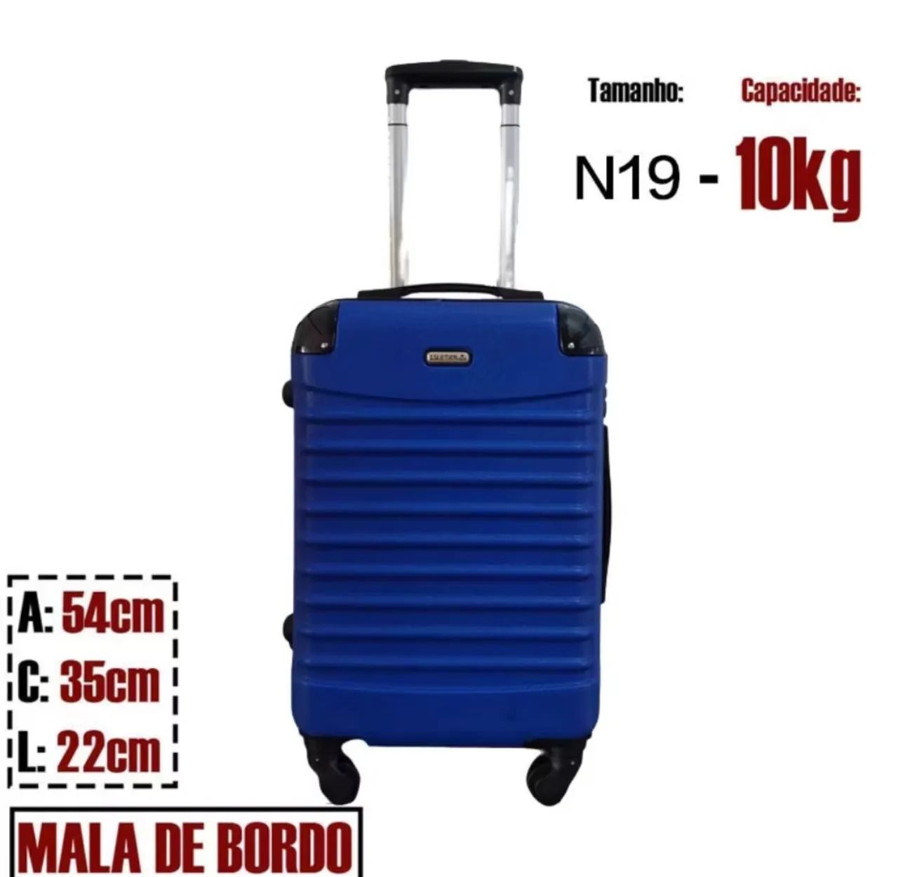 Mala de bordo avião 8 kg ABS com rodinhas - Foto 3