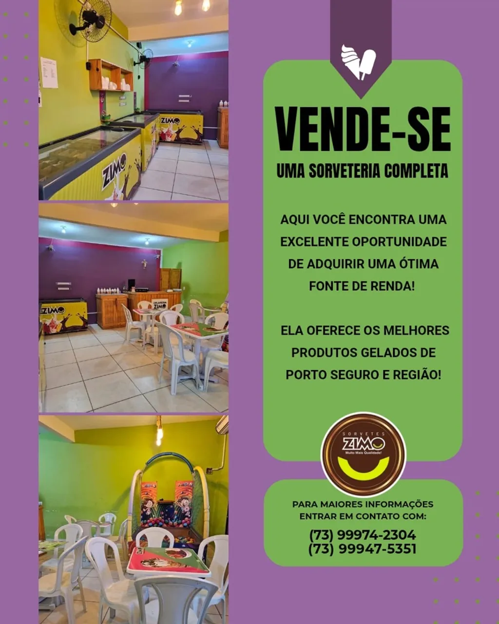 SORVETERIA COMPLETA EM PORTO SEGURO