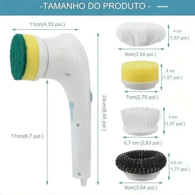  Escova Elétrica 5 em 1 Recarregável Múltiplas Superfícies IZEPOWER CLEAN - Foto 4