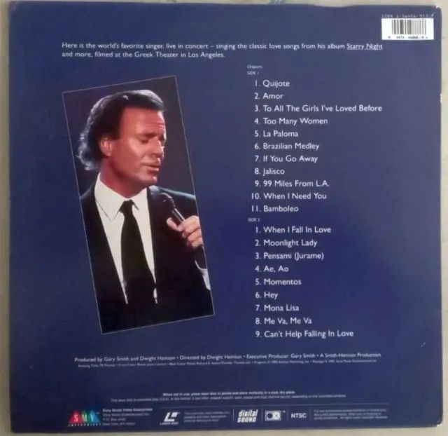 Laser Disc Julio Iglesias Starry Night - Foto 2