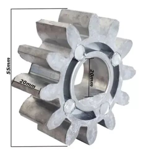 Coroa Rossi Engrenagem Externa Metal 12 Dentes Dz4 Dz3 Nova Cor Prateado