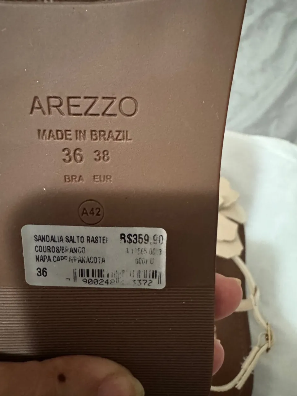 Sandália Arezzo Couro Branco - Tamanho 36