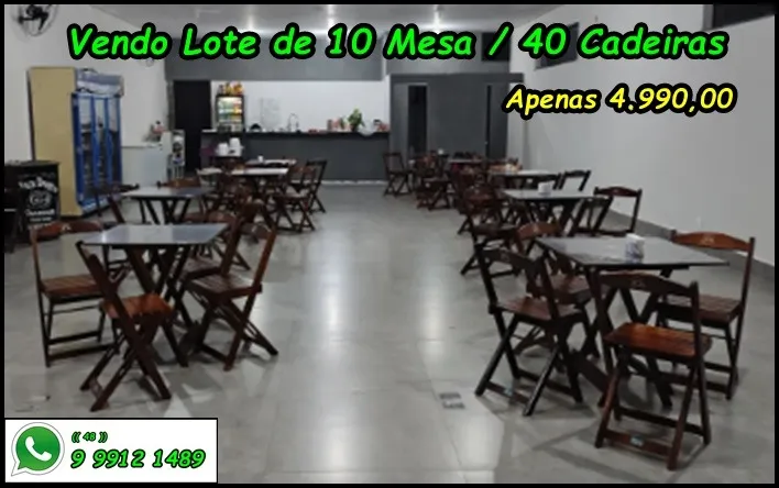 Lote de mesas e cadeiras de cervejaria