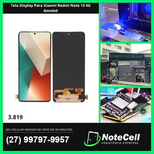 Tela Display Para Xiaomi Redmi Note 13 4G Amoled - Instalação Expressa Em 30 Minutos!