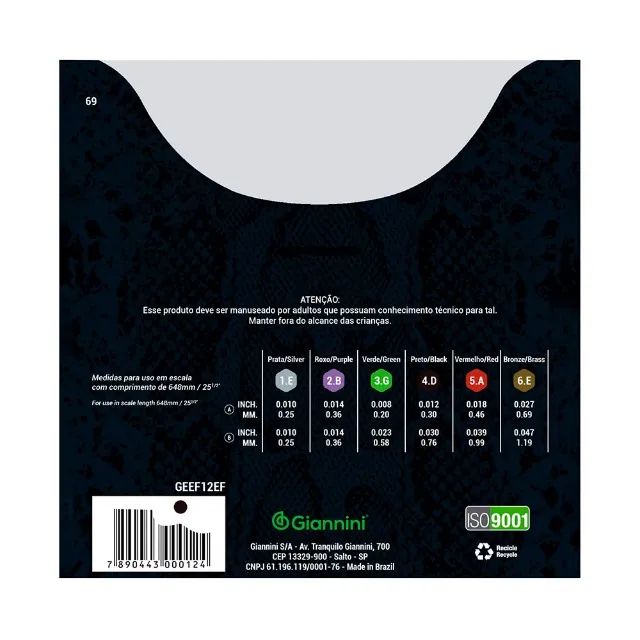 Encordoamento Giannini P/ Violão de 12 Cordas - Foto 2