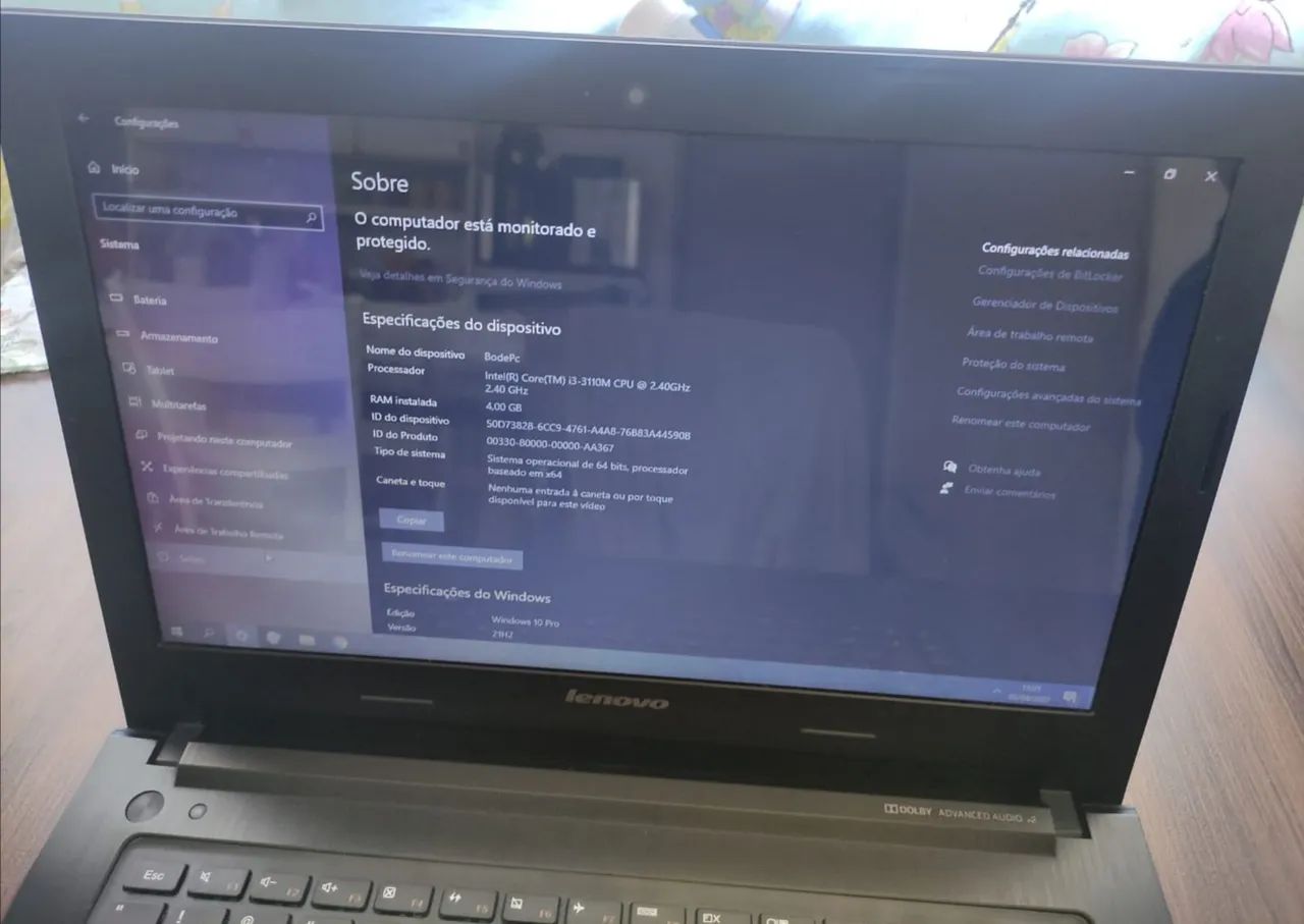 Notebook Lenovo Intel Core i3