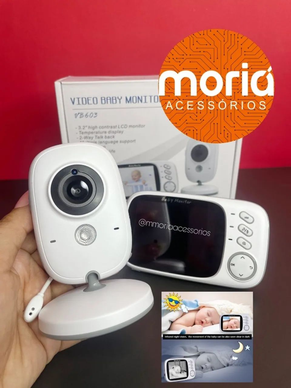 Baba Eletronica Vb603 Camera S/fio Video Voz E Visão Noturna - Foto 3
