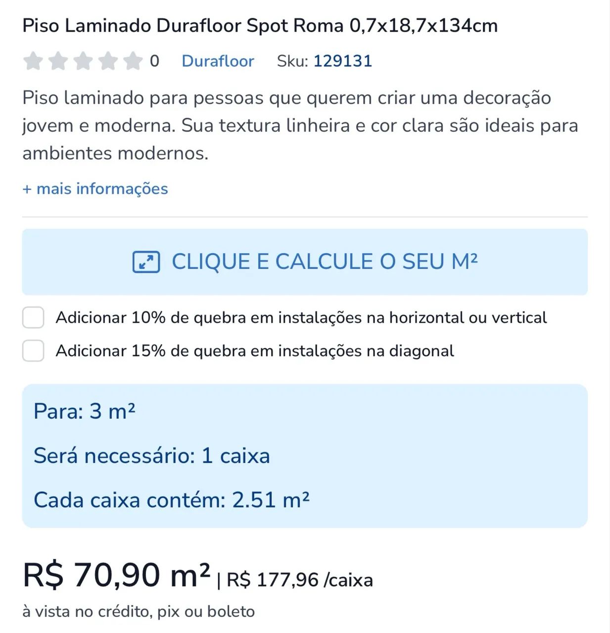 10 caixas Piso Laminado Durafloor Spot Roma - Foto 6