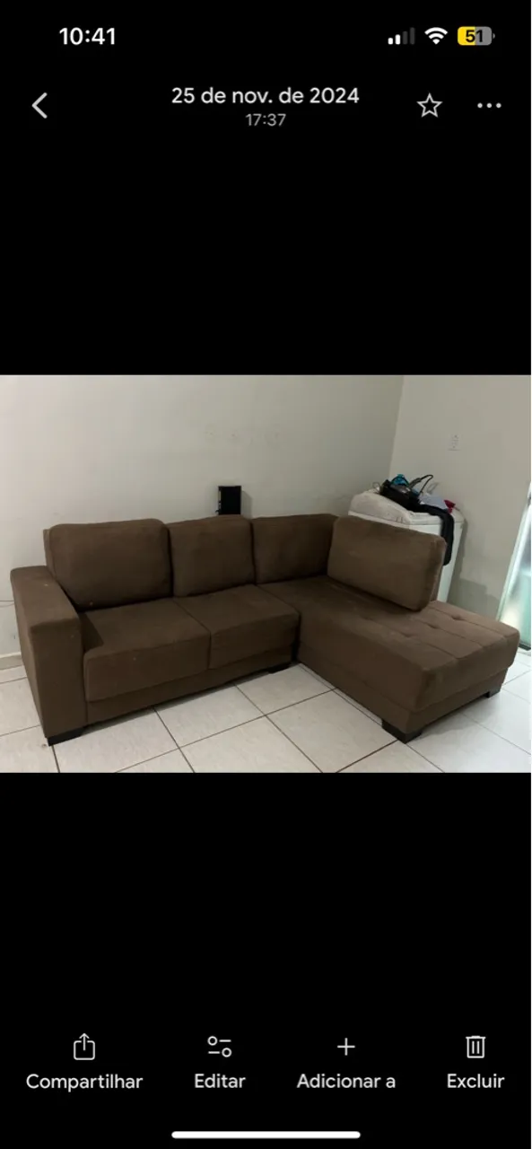 Sofá de canto marrom