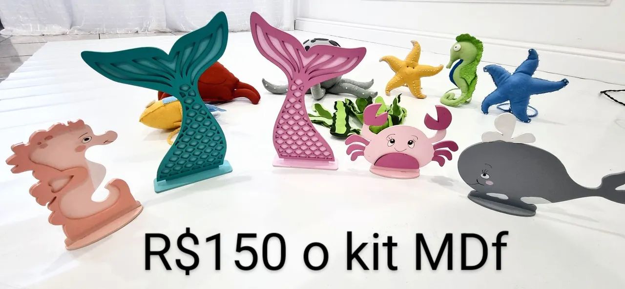 Kit Decoração Fundo do Mar em MDF