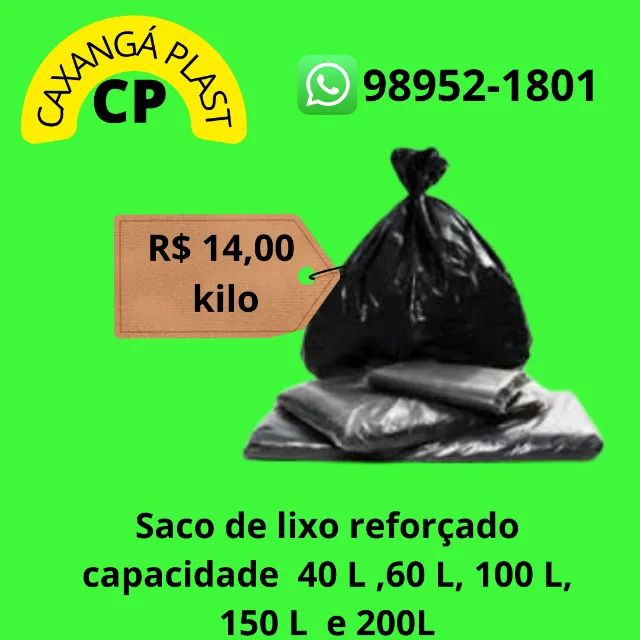 Saco de lixo reforçado e comercial 