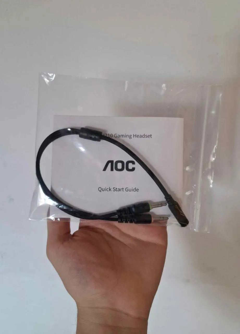 Headset AOC GH210, Driver 50mm, Microfone Removível, Cabo USB-A/P2 e Adaptadores - GAMER - Foto 5
