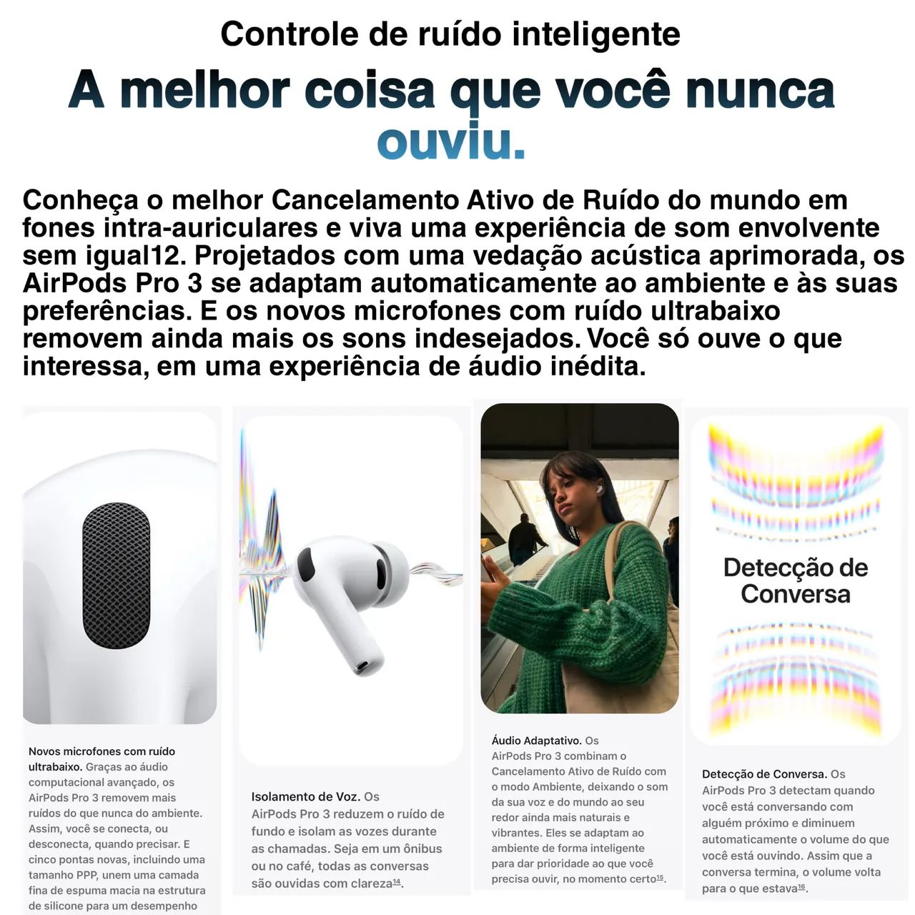 Fone Apple AirPods Pro 3 Lançamento Apple - Lacrado/Original.  - Foto 5