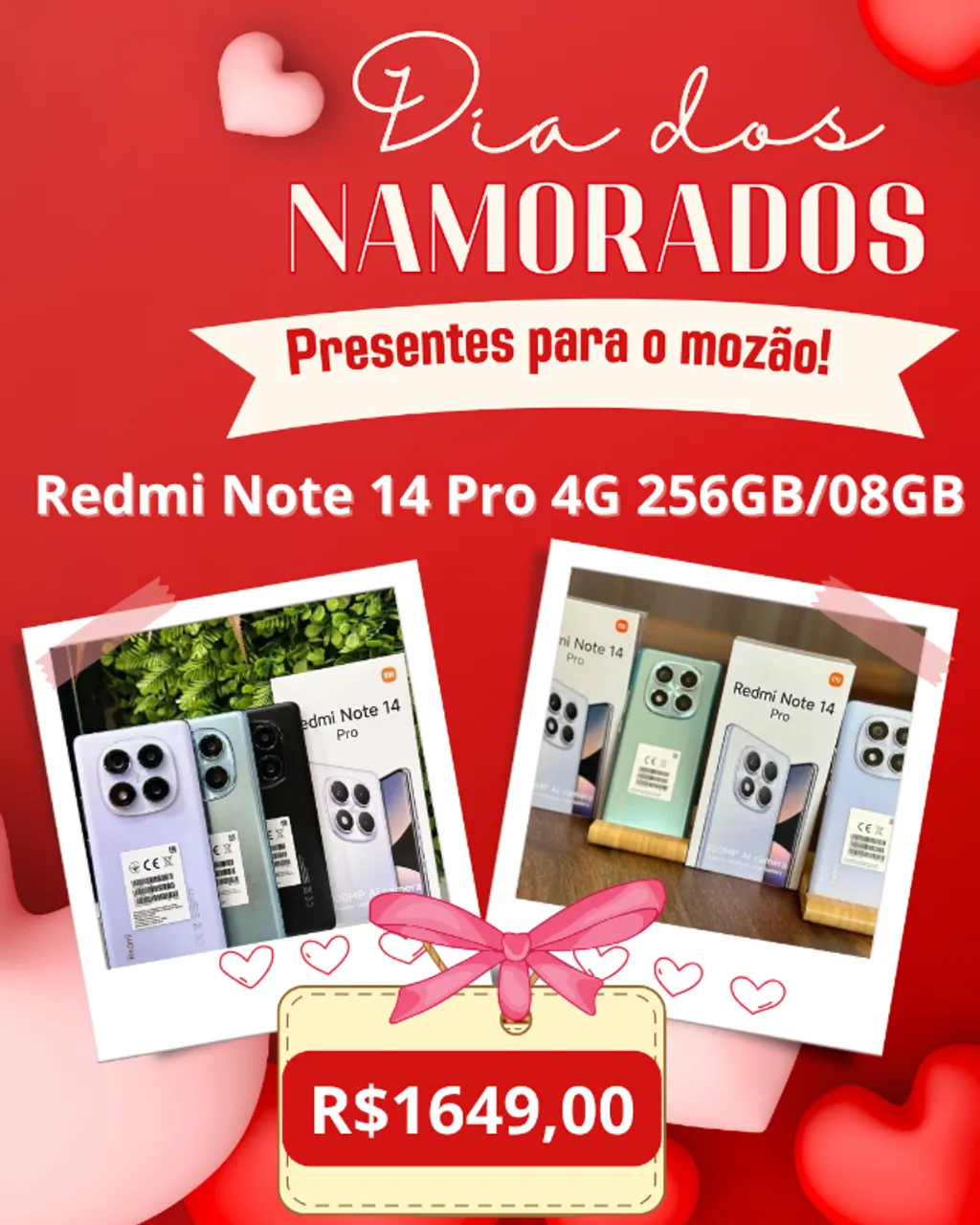 Redmi Note 14 Pro 4G NFC 256GB+08GB Lacrado Fone Capa Pelicula Oferta Dia Dos Namorados