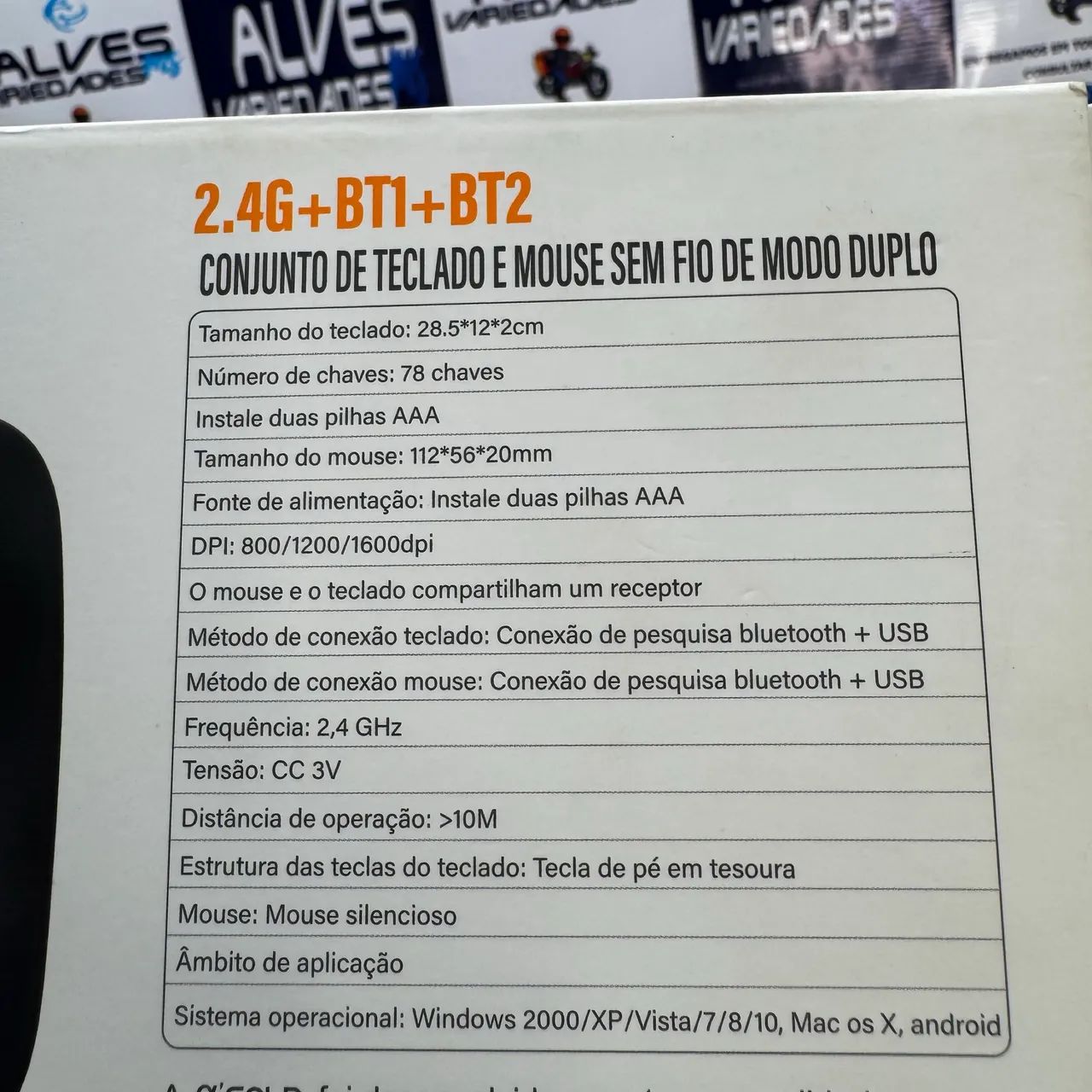 Teclado Bluetooth Sem Fio e Mouse Kit Top  - Foto 2