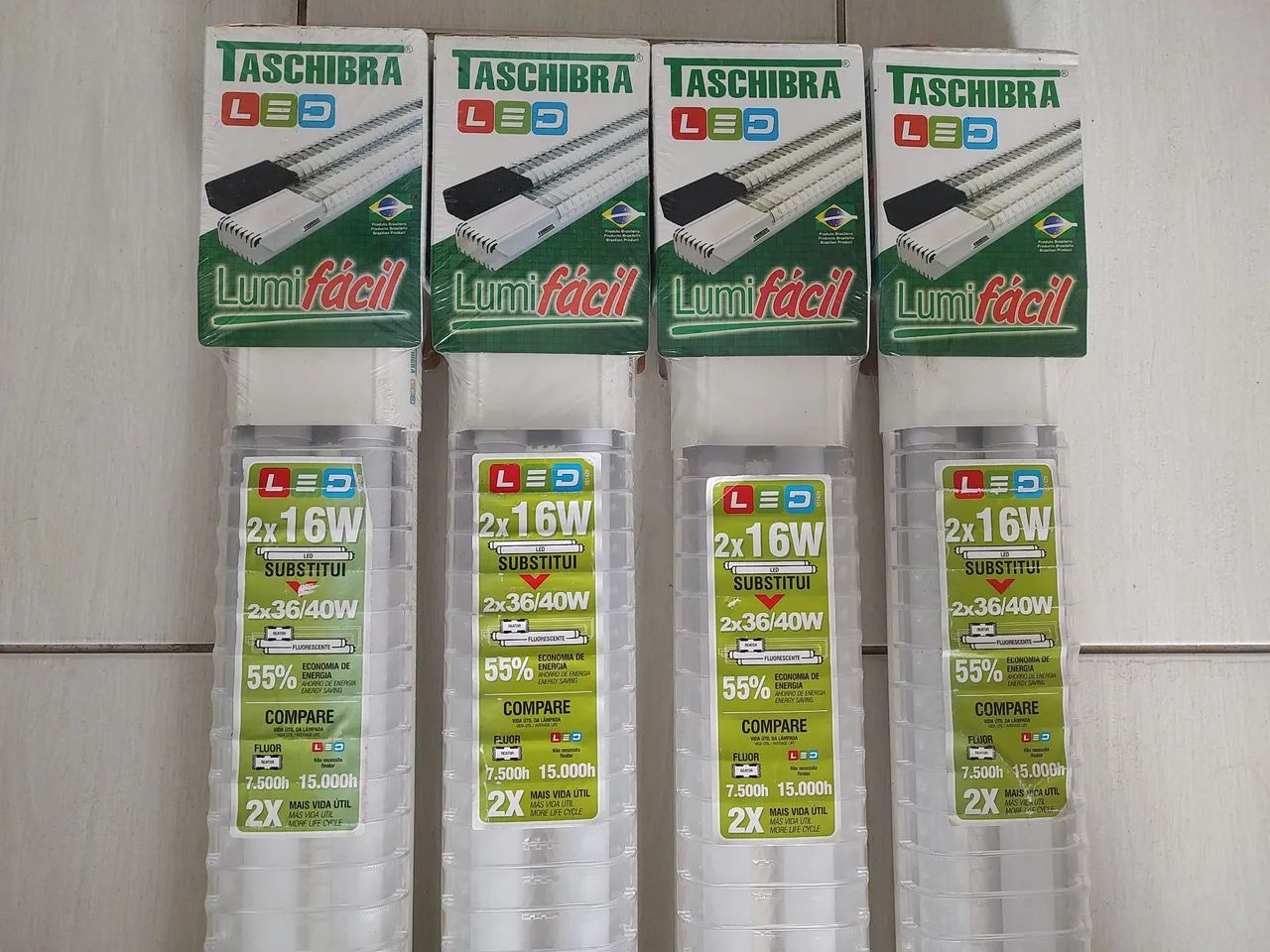 Lâmpadas LED Taschibra Lumifácil 2x16W - 2x36/40W - 55% de economia - 4 unidades - Foto 2