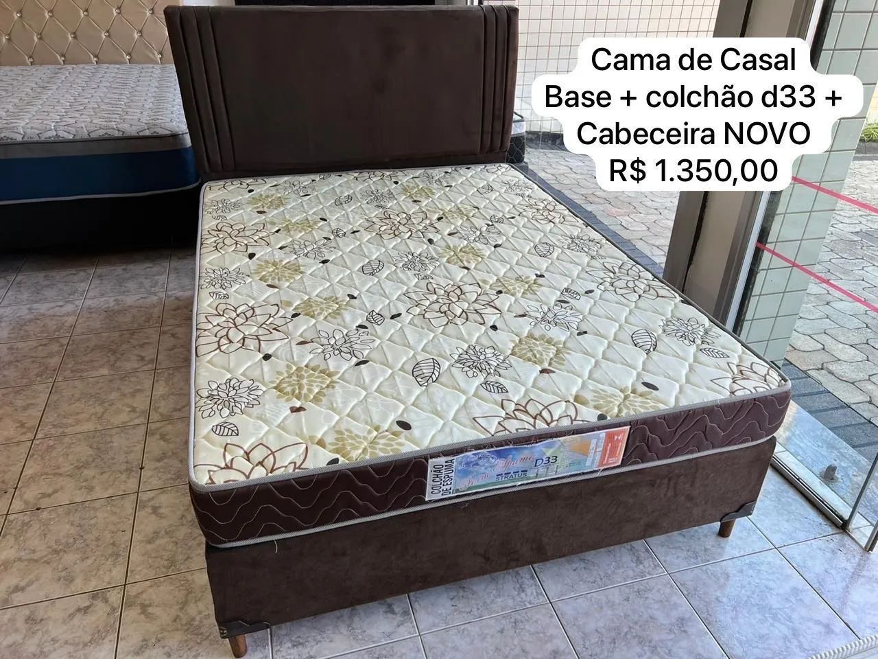 Cama de Casal Box com Cabeceira Nova