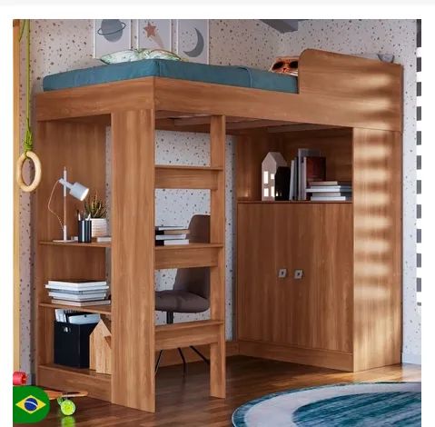 Cama de Solteiro Suspensa Multifuncional San Francisco 2 Portas - Foto 3