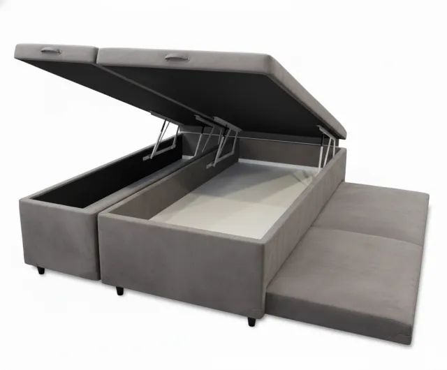 CAMA BOX BAU XOM AUXILIAR CASAL SEM COLCHÃO  - Foto 4