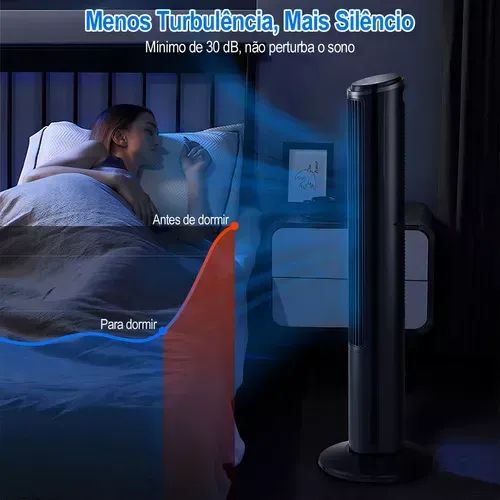 Ventilador De Torre Silencioso 127v Com 2 Modos E 3 Velocidades Antuvi Resfrie Rapidamente - Foto 4