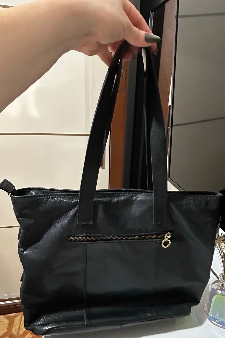 Bolsa de Couro Preta - Foto 2
