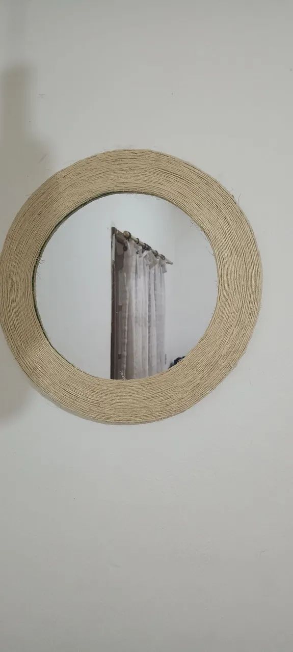 Super promoção 140,00 por 98,00 espelho feito com fibra de sisal  - Foto 4