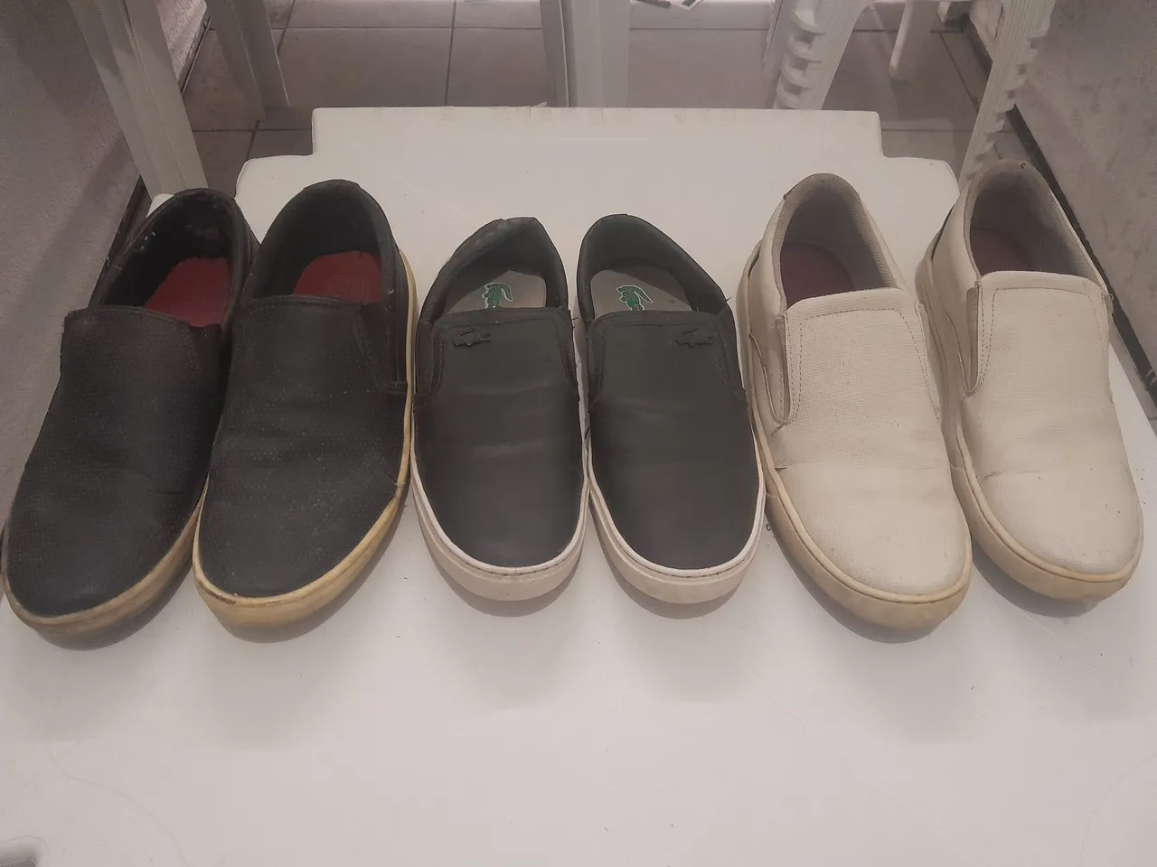 Kit com 3 pares de tênis slip on
