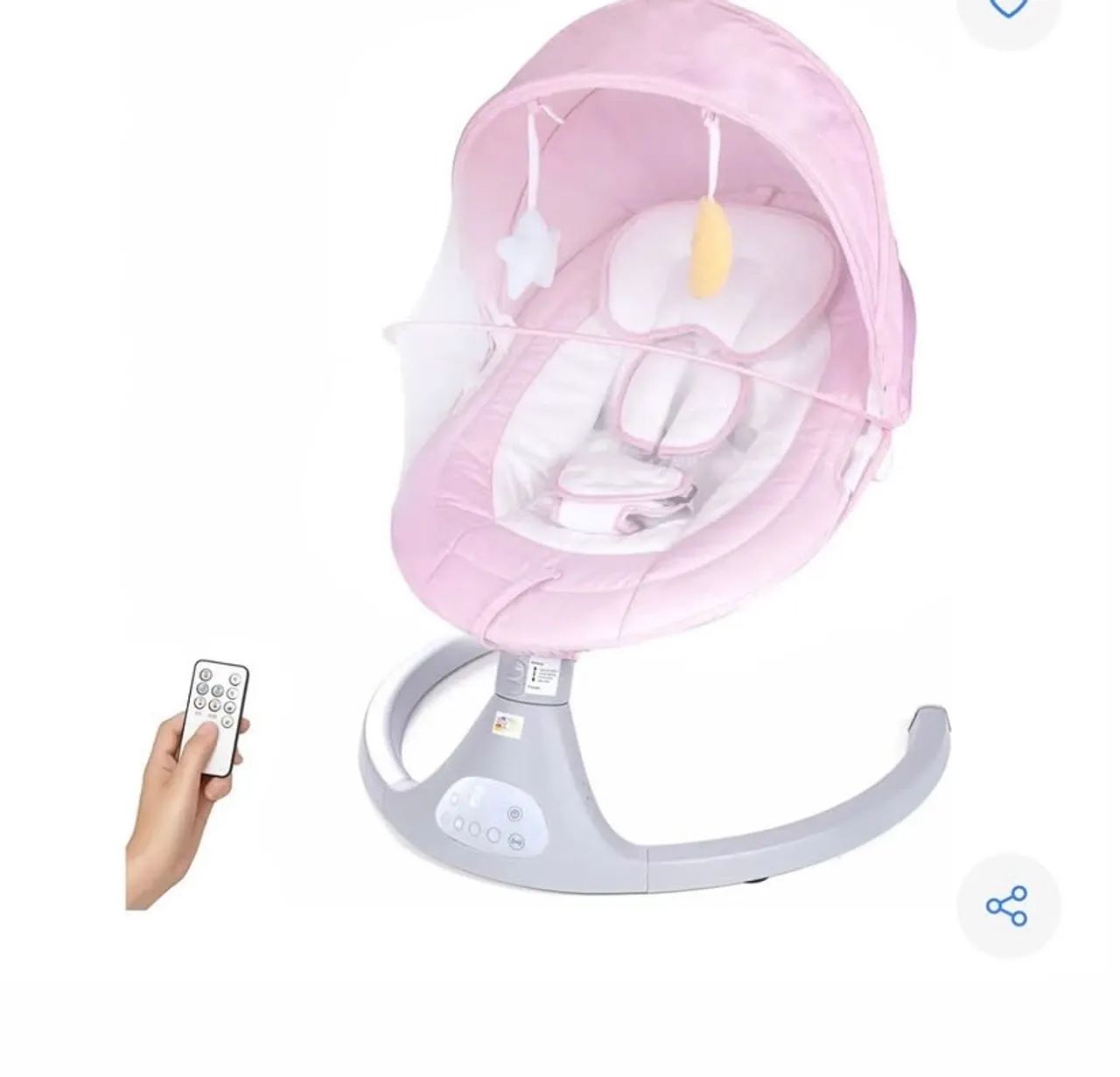  Cadeira de descanso e balanço para bebê, com música automática e controle remoto.
