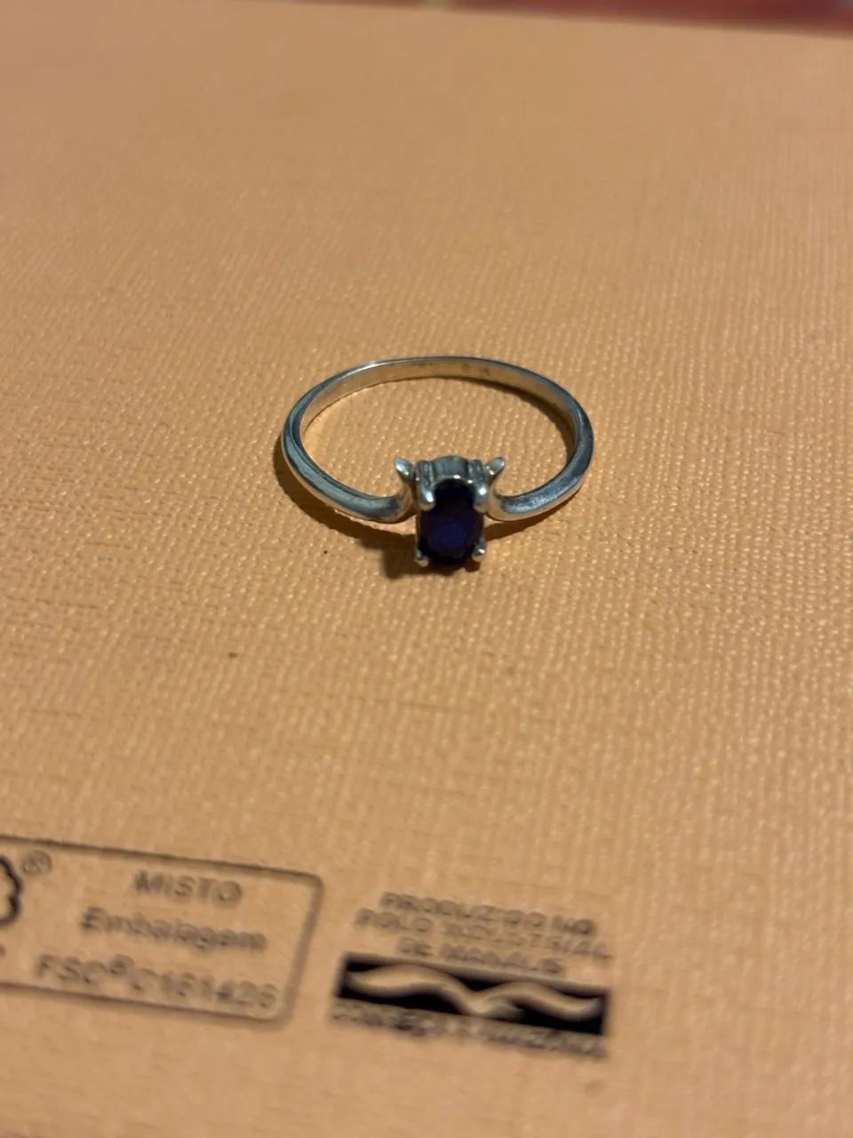 anel com pedra azul
