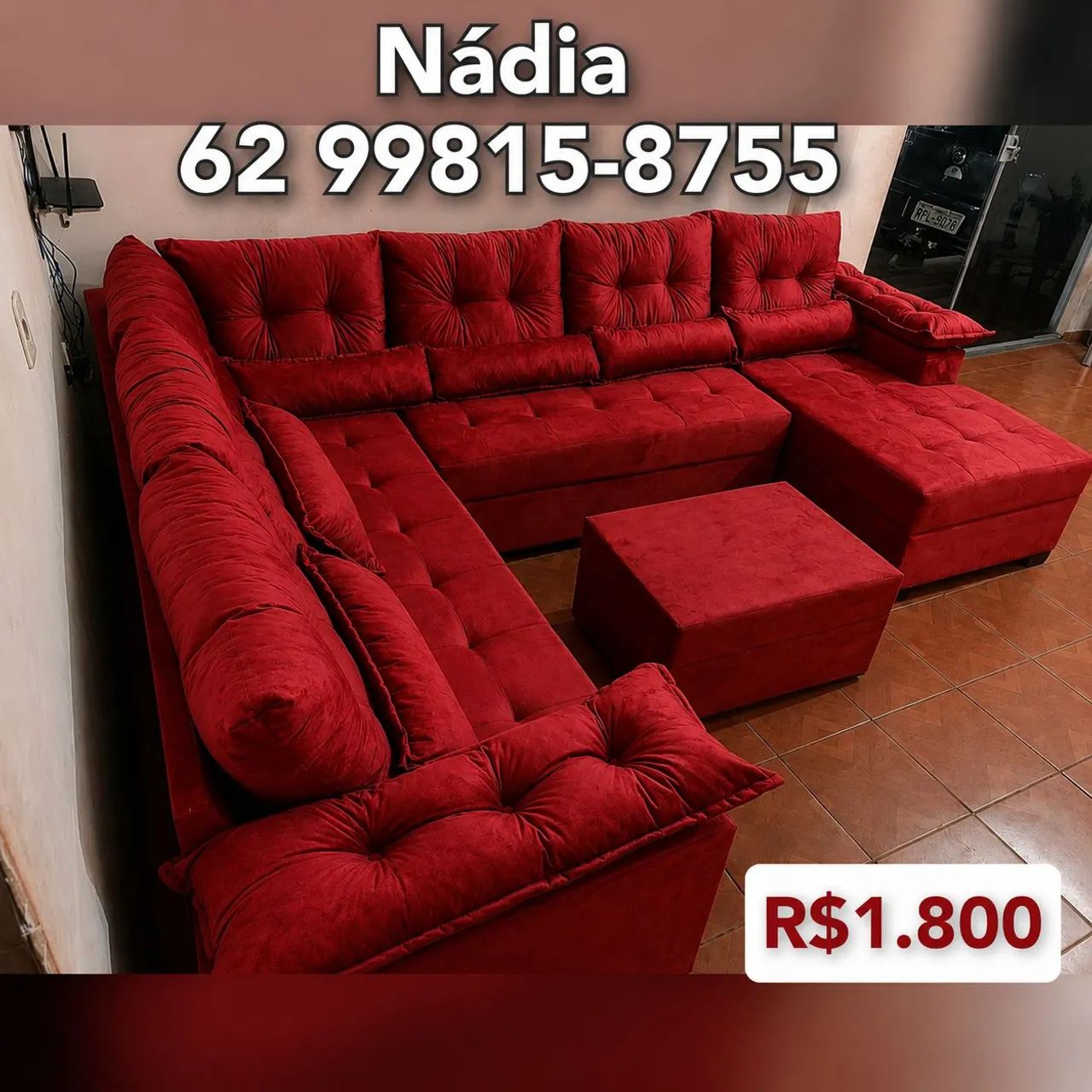 SOFÁ DE CANTO COM CHAISE DIRETO DA FÁBRICA 1.800 NOVO