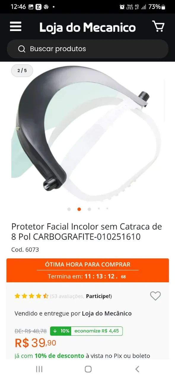 Protetor facial Carbografite incolor/Novo. - Foto 5